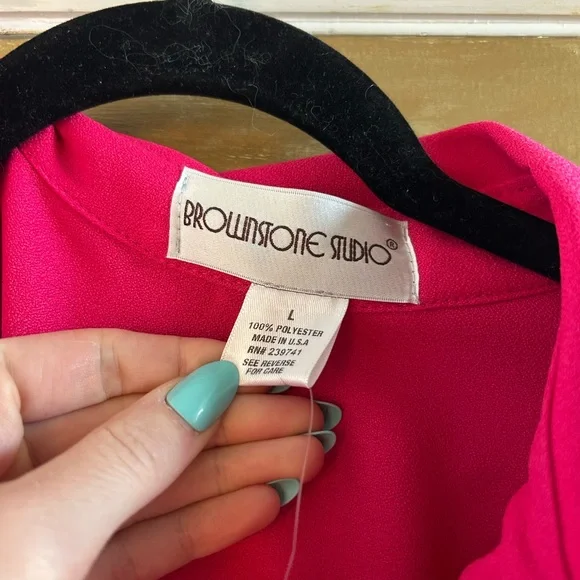 Vintage hot pink belted dress - Picture 3 of 5